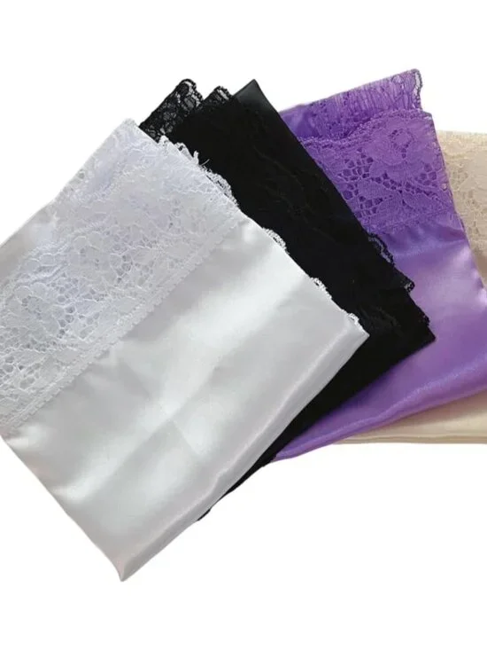 26" Silk Lap Scarf Body Scarf with Lace Lap Scarves Handkerchief lapscarfs for l - Picture 2 of 7